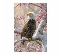 DMZPKZB Print On Canvas Animal The Picture Flowers and eagless Large canvas painting，Vintage poster decor，Suitable for office, bedroom, living room, study(white109)-50x70cm Unframed