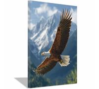 DMZPKZB Wildlife Canvas Pictures Wall Art Bald Eagles in Flight large wall decor,Home Decor mural, For living room, bedroom, corridor, office, bathroom(Multicolor)-70x100cm Framed