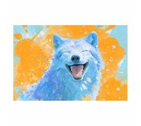 DMZPKZB Wildlife Canvas Pictures Wall Art Laughing Fox Watercolor large wall decor,Home Decor mural, For living room, bedroom, corridor, office, bathroom(Multicolor)-30x45cm Unframed
