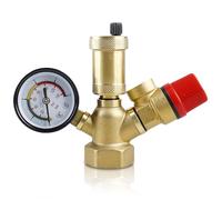 DN 25 Boiler Safety Group, Low Pressure Regulator with Pressure Gauge, Brass Leakproof Safety Valve for Safety Group, Safety Group with Solution for Heating System, Heating, Female