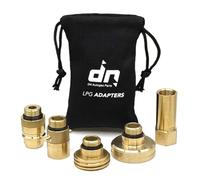 DN Autogas Parts LPG European Adapter Set, 5-Piece, 3/4" UNF to W21.8 (M22), Gaslow & Gasit Refill Adapters with Carry Case, ACME, DISH, Bayonet & Euronozzle