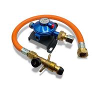 DN Autogas Parts LPG Propane Regulator, 30mbar, M20x1.5, 10mm Outlet with 450mm POL W20 Hose Set for Caravan & Motorhome