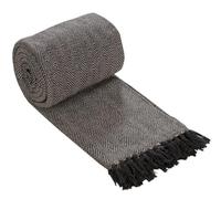 DN COLLECTION Cotton Throw For 3 Seater Sofa 225 x 250 cm Reversible Grey Bed Throw King Size (90" x 100" (225 x 250 cm), Herringbone Grey)