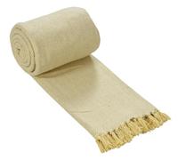 DN COLLECTION Cotton Throw For 3 Seater Sofa 225 x 250 cm Reversible Lime Yellow Bed Throw King Size (90" x 100" (225 x 250 cm), Herringbone Lime Yellow)