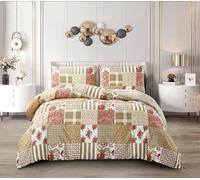 DN COLLECTION Luxury Microfibre Duvet Cover Set With Fitted Sheet And Pillowcase Antiallergic Breathable Quilt Cover Set Fade,Shrink And Wrinkle Resistant (Alvina, Double)