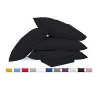 DN Collection Pillow Cases 4 Pack | 100% Brushed Microfiber UK-Standard Size 50x75cm | Wrinkle & Stain Resistant Pillow Covers | OEKO-TEX Certified Pillowcase with Envelope Closure (4, Black)