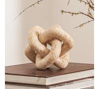 DN DECONATION 3 Link Knot Decor, Beige Travertine Coffee Table Decoration, Boho Chain Link Decor, Modern Shelf Entryway Objects for Home Living Room Farmhouse Bedroom Inspired Aesthetic Art
