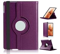 DN Technology Case For Samsung Galaxy Tab S8 Plus / S7 FE / S7+ 12.4 inch Multi Angle 360° Rotating Smart Folio Protective Tablet Cover with S Pen Holder (PURPLE)