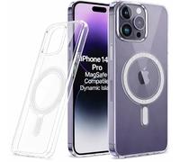 DN-Technology For iPhone 14 Pro Case Clear Magnetic [Compatible with MagSafe] [Non-Yellowing] [Shockproof] Protective Anti-Scratch Slim Transparent Phone Cover 6.1 inch
