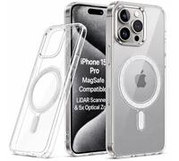 DN-Technology For iPhone 15 Pro Case Clear Magnetic [Compatible with MagSafe] [Non-Yellowing] [Shockproof] Protective Anti-Scratch Slim Transparent Phone Cover 6.1 inch