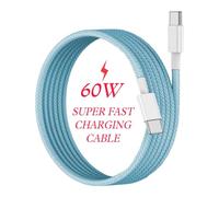 DN-Technology For Motorola Moto Edge Razr 60 50 40 30 20 Neo-Fusion-Pro-Ultra, G86 G85 - G56 - G55 G35 Charger Fast Charging 60W USB-C to C Cable for Motorola Turbo-Power Phone Adapter (BLUE)