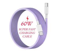DN-Technology For Motorola Moto Edge Razr 60 50 40 30 20 Neo-Fusion-Pro-Ultra, G86 G85 - G56 - G55 G35 Charger Fast Charging 60W USB-C to C Cable for Motorola Turbo-Power Phone Adapter (PURPLE)