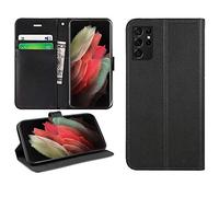 DN-Technology For Samsung Galaxy S21 Ultra Case Phone Case Flip Case Phone Cover Leather Wallet Book Case Compatible With Screen Protector ID/Card Holder Slots, Case for Samsung S21 Ultra (BLACK)