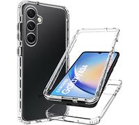 DN-Technology Galaxy A34 Case, Transparent 2-in-1 TPU + PC Full Body Case, 360° Bumper, Ultra-Thin, Compatible with Samsung Galaxy A34 5G