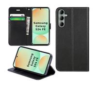 DN-Technology Galaxy S24 FE Case For Samsung S24 FE Case, Phone Case, PU Leather Flip Case, Wallet Style, Book Pouch, Card Cash Holder, Cover For Samsung Galaxy S24 FE (BLACK)