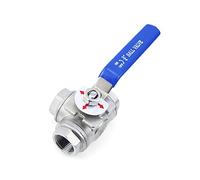 DN10 DN15 DN20 DN25 DN32 DN50 Stainless Steel 304 BSPT Male Thread 3/Three-Way Ball Valve T/L Type 1/4" 3/8" 1/2" 3/4" 1" 1-1/4"(T Type,DN50)