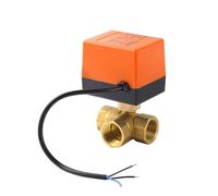 DN15/20/25/32/40/50 DC 12V 24V AC220V Brass Electric Ball Valve Three Wire Two Control 2-Way 3-Way Solenoid Valve with(24V-3 Way)