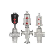 DN15/20/25/32/40/50 Tri Clamp 1/4" 3/8" 1/2" 3/4" 1" BSPT Tee 3 Ways 304 Stainless Steel Pneumatic Actuated Angle Valve 1PCS(DN40,Steel Actuator_TRI CLAMP Type)