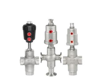 DN15/20/25/32/40/50 Tri Clamp 1/4" 3/8" 1/2" 3/4" 1" BSPT Tee 3 Ways 304 Stainless Steel Pneumatic Actuated Angle Valve 1PCS(DN25,Plastic Actuator_TRI CLAMP Type)
