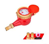 DN15 4-Point Solar-Powered Water Meter Constructed with Iron and Copper Components for Durability in High-Temperature Hot Water Circuits (C)