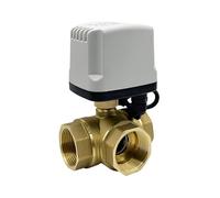 DN15 DN20 DN25 DN32 3 Way Brass IP65 Waterproof Motorized Ball Valve 3-Wire 2 Control T Type Ball Valve(DN40,T Type_12VDC_CR02)