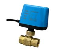 DN15 DN20 DN25 DN50 Normally Closed Full Bore Motorized Brass Ball Valve 2-Wire Brass Electric Ball Valve Big Orifice Valve Body(3/4",Closed_110VAC)