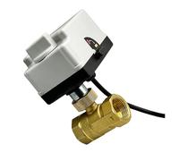 DN15 DN20 DN25 Motorized Ball Valve 220V 12V 24V 3-Wire 2 Point Control Brass Electric Ball Valve with Manual Switch(220VAC,0.5 Inch)