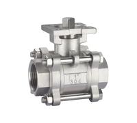 DN15 DN20 DN25 SS304 Stainless Steel High Platform Three Piece Ball Valve Female Thread(DN25)
