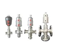 DN15 DN20 DN25 Stainless Steel Pneumatic Angle Seat Valve Female Thread Clamp Three Way T Type Angle Seat Valve 1Pcs(DN20,Flange_Stainless Steel Head)