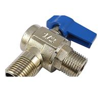 DN15 DN20 Large Flow Full Bore Triangle Valve - Copper Electroplated Ball Valve - 1/2" & 3/4" Male Threaded Connection(Blue Handle,0.75Inch)