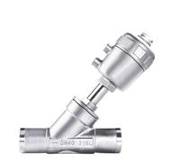 DN15-DN50 Welding Y Shaped Angle Seat Valve, Quick Release Clamp Type Pneumatic Angle Seat Valves 1pc(DN25 (OD-32mm),Type-B_Normally Close)