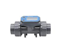 DN15-DN80 Digital LCD Display Turbine Flow Meter PVC Pipe Liquid Water Gauge Flow Meter for Farm/Garden Irrigation Turbine Flowmeter(DN32)