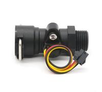 DN15 Water Flow Sensor with G1/2 Interface for Gas Water Heaters, Hall Effect Turbine Meter 1-30L/min, DC5-15V, Black