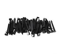 DN16 C-Shape Drip Tube Stakes 50pcs Plastic Pegs for PE Pipe Support Sprayer Line Secure Hold 11cm Black for Garden Drip