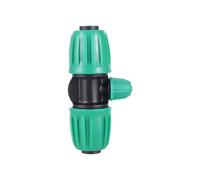 DN16mm Pipe to 1/4" Pipe Locked Reducing Tee Garden Lawn Greenhouse Drip Irrigation System 3-Way Connector 2Pcs Blue/Green/Black(Green)