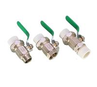DN20/25/32/40/50/63 PP-R Brass Union Joint Ball Valve 1/2＂3/4＂ Female/Male Thread Copper Connector Pipe Fitting(P5-3-2,1 PCS_Brass)