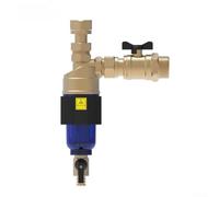 DN20 3/4 Inch Magnetic Sludge Separator for Wall Mounted Boilers and Underfloor Heating Systems, Threaded Boiler Filter with Stainless Steel Mesh and On/Off Drain Valve(Gold)