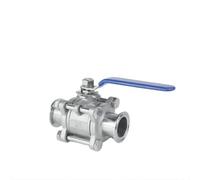 DN20 3/4 Inch Three Pieces 304 Stainless Steel Tri-clamp Ball Valve 100 CF8M 2Way Manual 1Pcs
