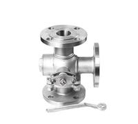 DN20 3-Way T/L Type Flange Ball Valve 304 Stainless Steel High Temperature Diverter 1Pcs(L Type)