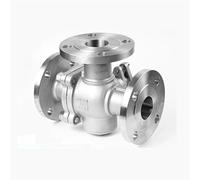 DN20 304 Stainless Steel 3-Way Flange Ball Valve Q44/Q45F-16P T/L Type Reversing Diverter 1Pcs(T Type)