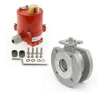 DN20 PN40 1-Piece 2-Way Electric Stainless Steel Flanged Ball Valve 12 V AC/DC