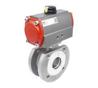 DN20 PN40 1-Piece 2-Way Pneumatic Stainless Steel Flanged Ball Valve Double-acting