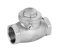 DN25 Stainless Steel Swing Check Valve, 1 Inch Female Thread One Way Check Valve, High Pressure WOG 200PSI Swing Type Valve for Water Oil Steam, Durable Pipelin