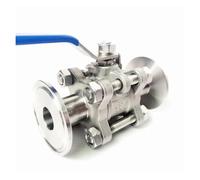 DN25 x 1.5" Tri Clamp 3-Piece Ball Shut Off Valve SUS 304 Stainless Steel