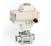 DN32 2 Way Electric Ball Valve Φ38 Stainless Steel Tri-Clamp Ferrule Type Motorized Ball Valves 220V 24V(24VDC)