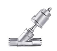 DN32 2-Way Y-Pattern Normally Closed 304 Stainless Steel Pneumatic Welding Angle Seat Valve 16bar for Gas