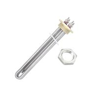 DN32 Copper Flange Water Heater Camper 300w 600w DC Solar Water Heater With Thermostat Tube 12v Heating Element (Color : Heater With Nut, Size : 12v 300w BSP)