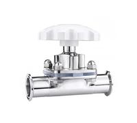 DN40(1-1/2), Sanitary Two-Way Diaphragm Valve 316L Stainless Steel, for Managing Fluids in Mechanical Engineering, Beverage Pharma Industries, 7 Nominal Diameter Options