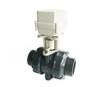 DN40 10NM Normal Open/Close Electric Valve 2 Way 1-1/2'' AC/DC9V-24V Motorized Ball Valve Full Port Metal Gear True Union end(Cr202 Normally Close,NPT)