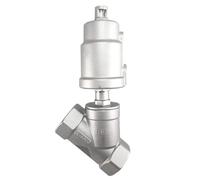 DN40 Stainless Steel Pneumatic Actuator Angle Seat Valve 16bar for Steam Gas Oil Normally Closed(Normally Open,Double Acting)